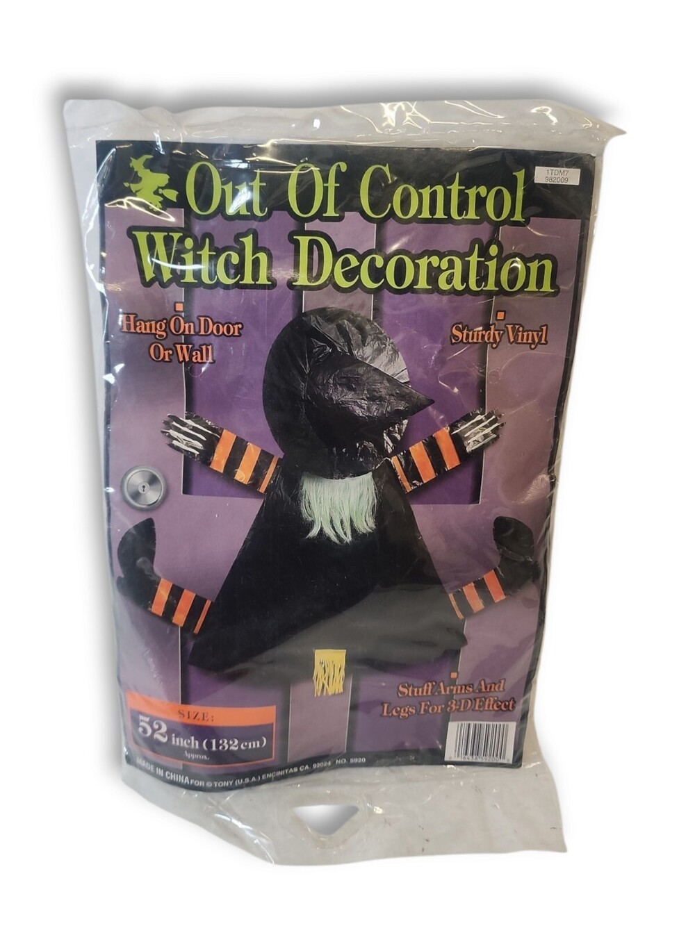 VTG New Halloween Out of Control Door/Wall Hanging Decoration 52"
